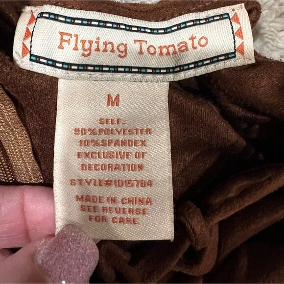 Flying Tomato Dress Women's Brown Hippie Flutter Flare Hippie Gypsy BOHO Medium - Picture 5 of 6